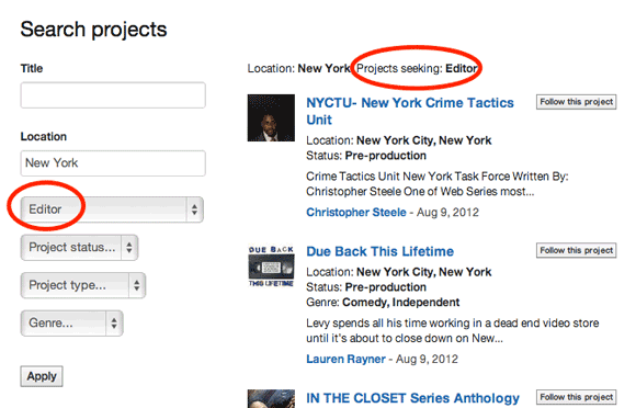 Select an occupation and click Apply