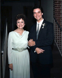 Sam Haskell and his mother