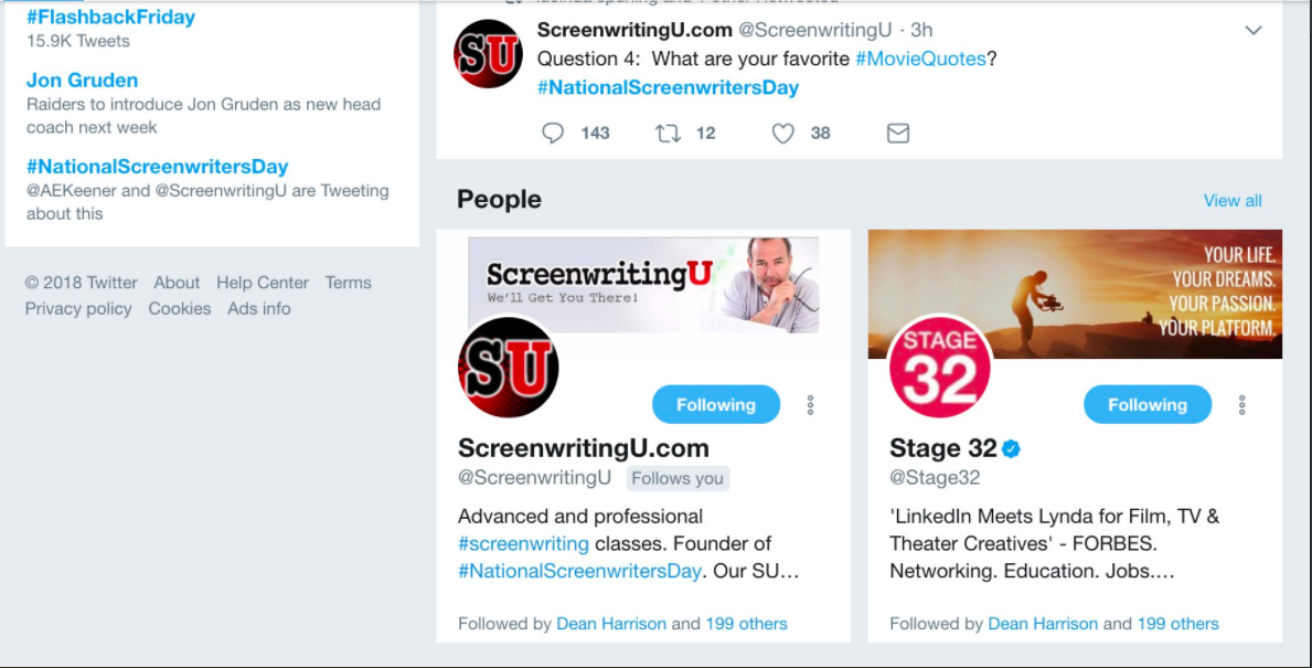 Our National Screenwriters Day Panel Video is LIVE